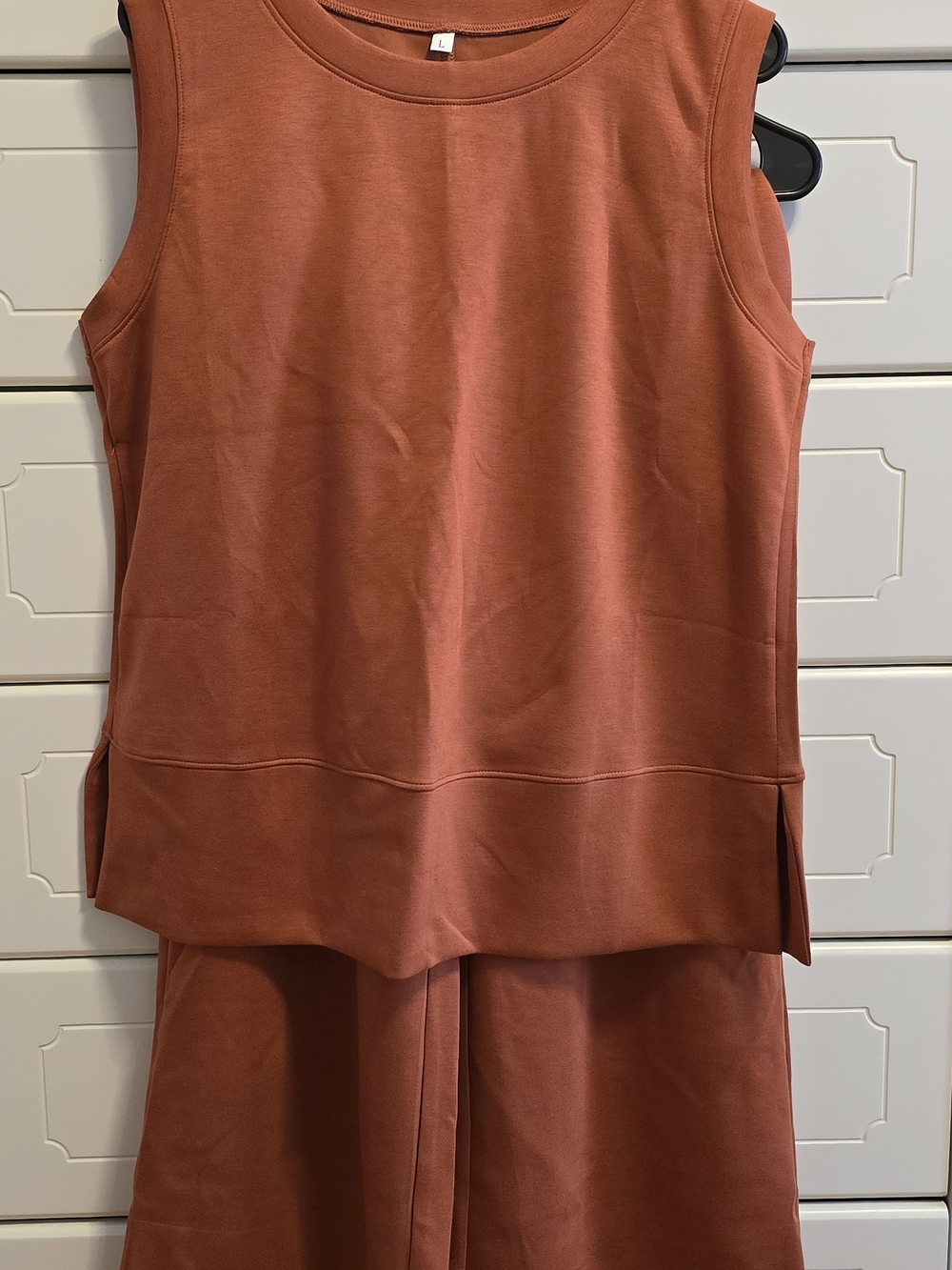 ANRABESS Women 2-Piece Lounge Set (Large) In Rust/Terrocatta NWT